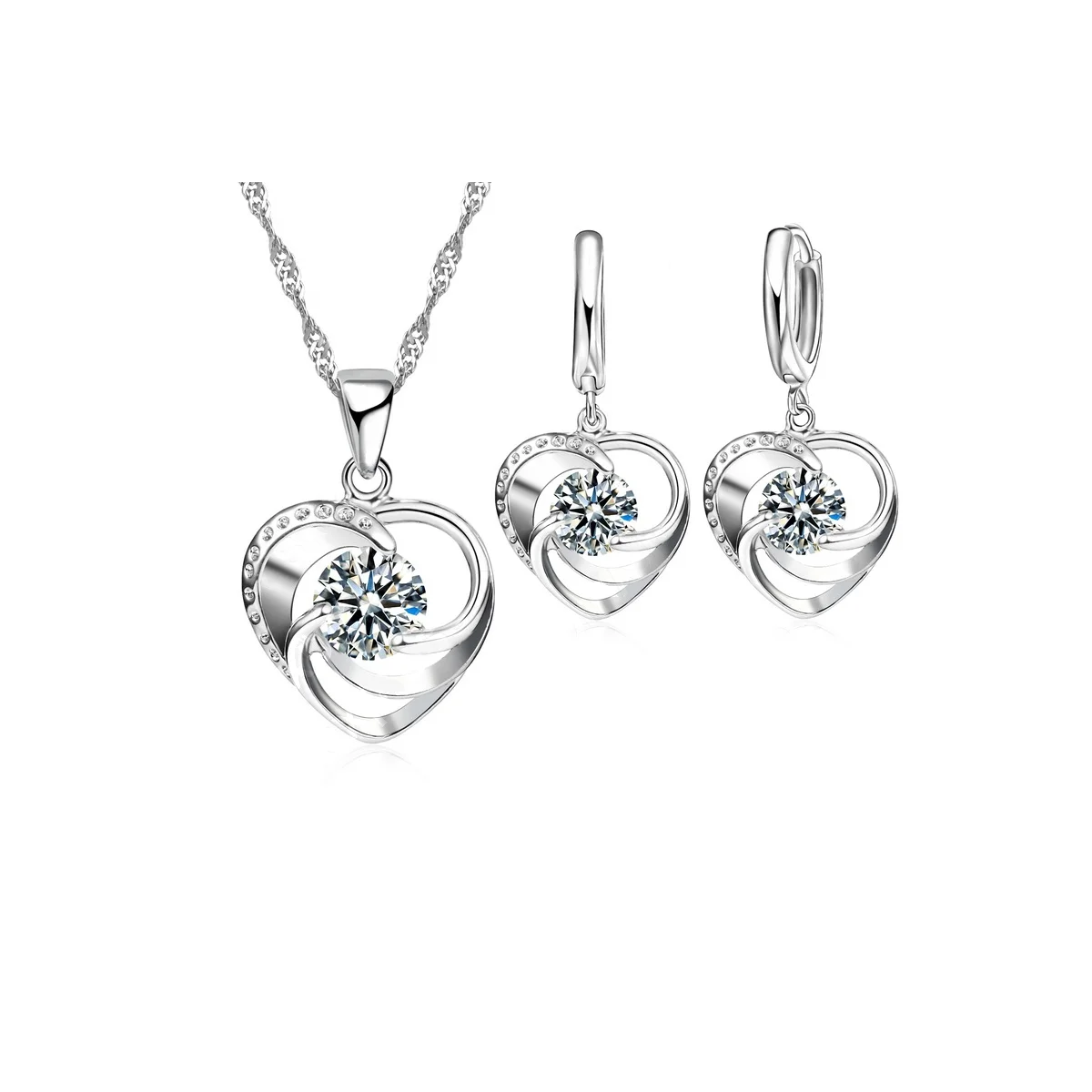 Sterling Silver Stamped Necklace Earrings Long