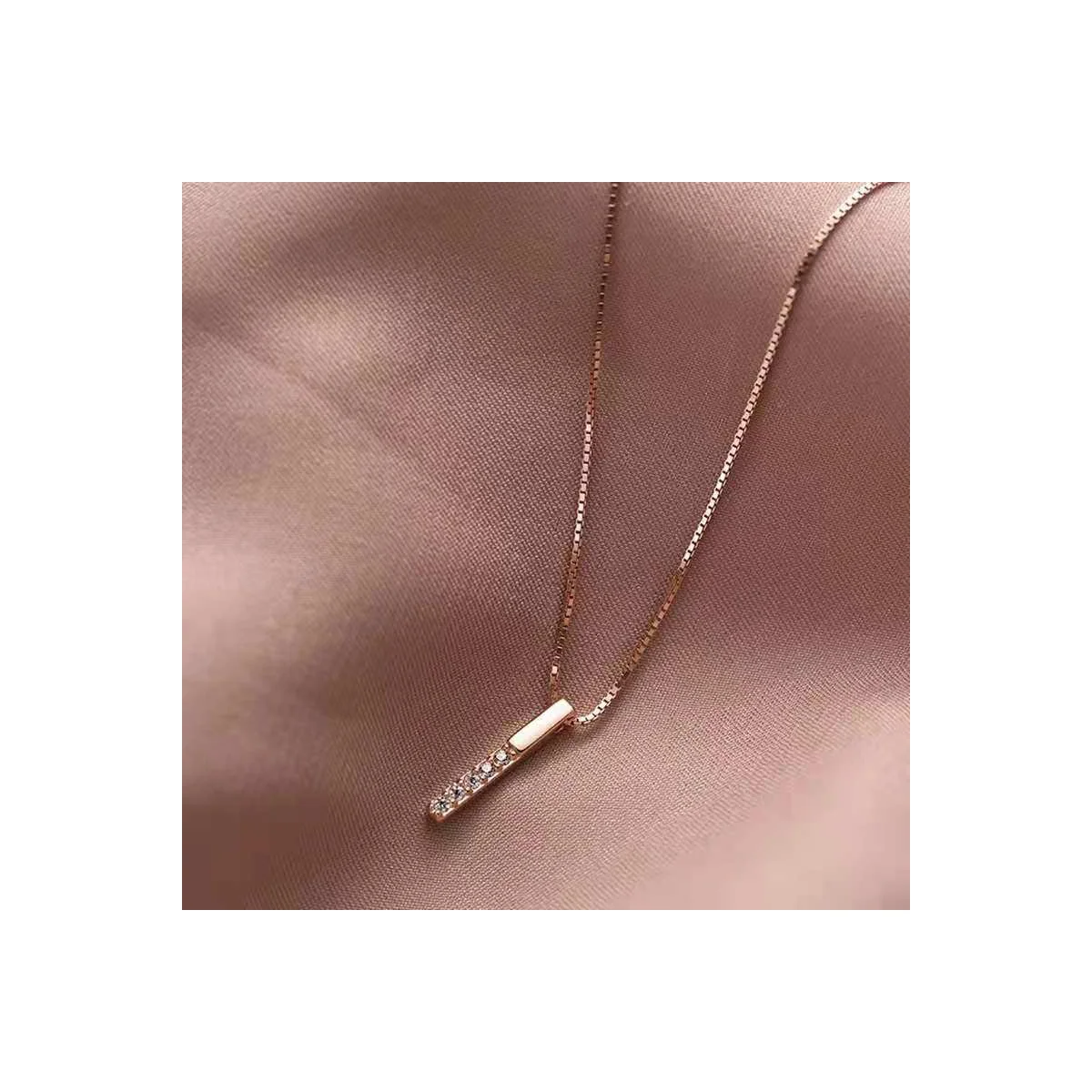 Minimalist Geometric Horizontal Bar Pendant Necklace