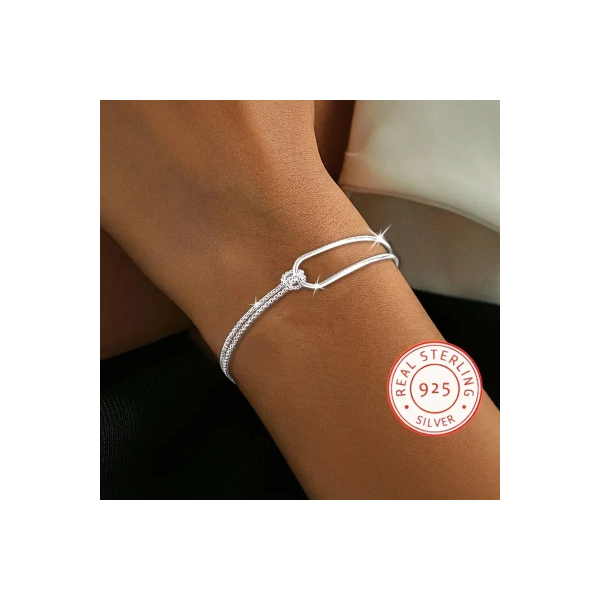 Minimalist Geometric Loop Chain Bracelet